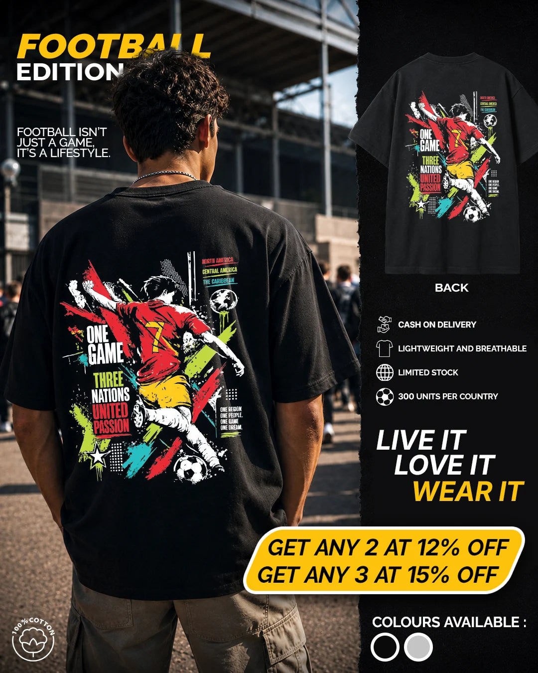 United Passion Oversized Football Tee
